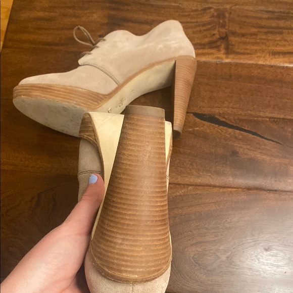 Taupe Suede Women's Ankle Boots - Picture 8 of 12